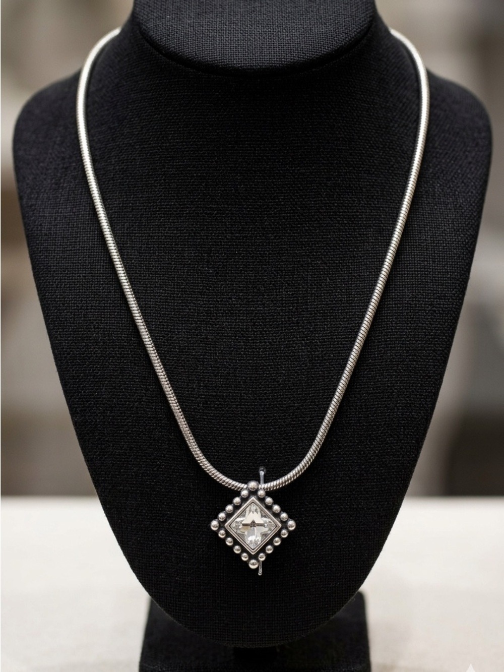 Brighton Twinkle Square Petite Necklace Silver 2157